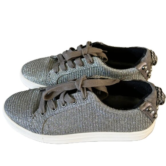 Kurt Geiger London Ludo Embellished Metallic Sneakers Sz 6.5 - Picture 5 of 9